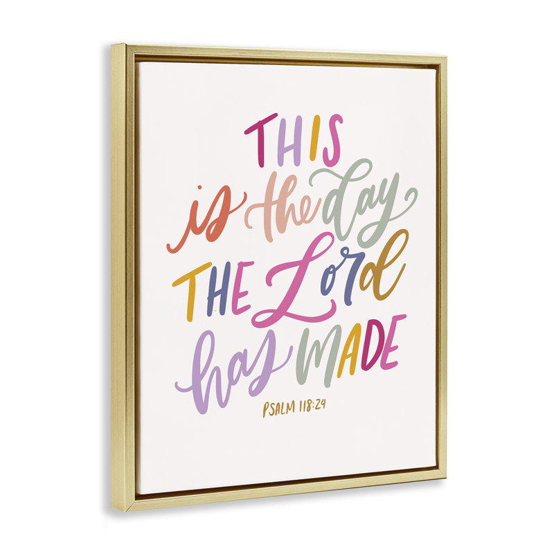 «The Day The Lord Has Made», art mural encadré sur toile flottante, design par Isabela Schielke, H 21 po x l 17 po