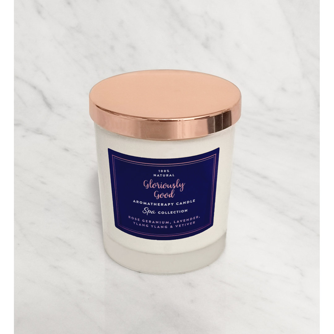 Spa Rose Geranium, Lavender, Ylang Ylang & Vetiver Scented Jar Candle