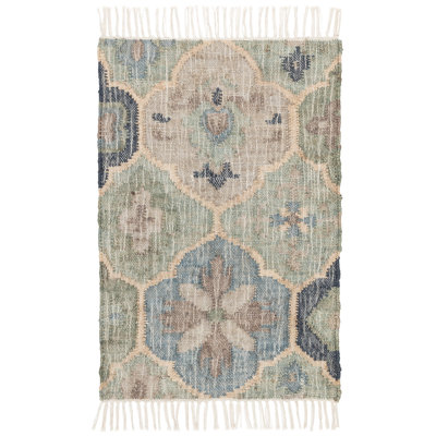 Pali Blue Handwoven Jute Rug