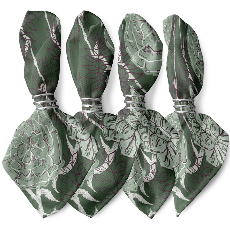 Ensemble de serviettes 4 pièces Minto, L 18 po x L 18 po, Herbe verte