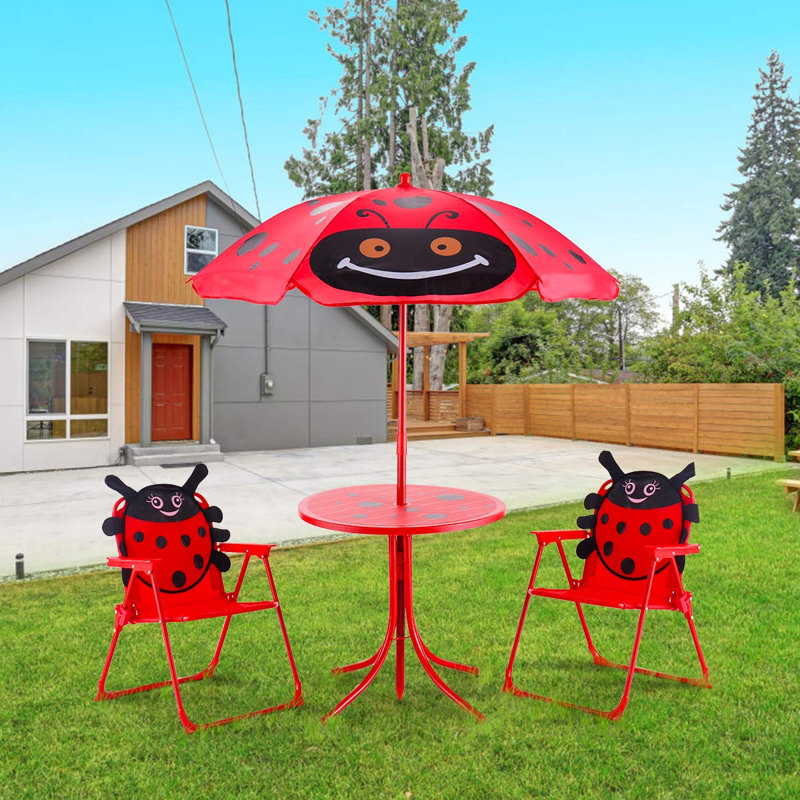 Gobin Kids 3 Piece Round Outdoor Table Or Chair and Chair Set