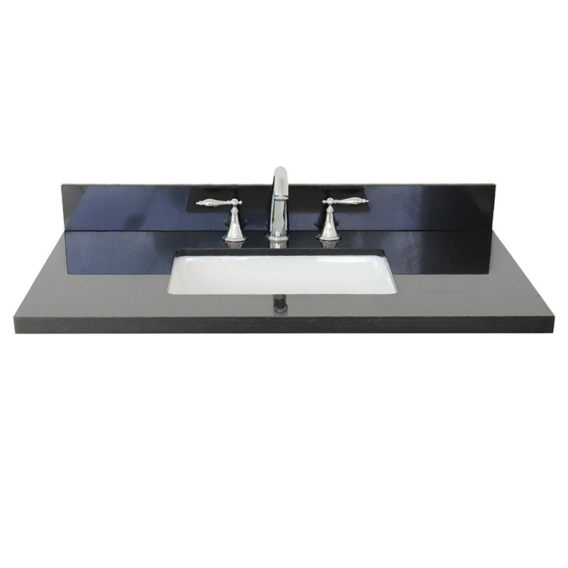 Plateau de meuble-lavabo simple 37 po avec lavabo, Noir galaxie