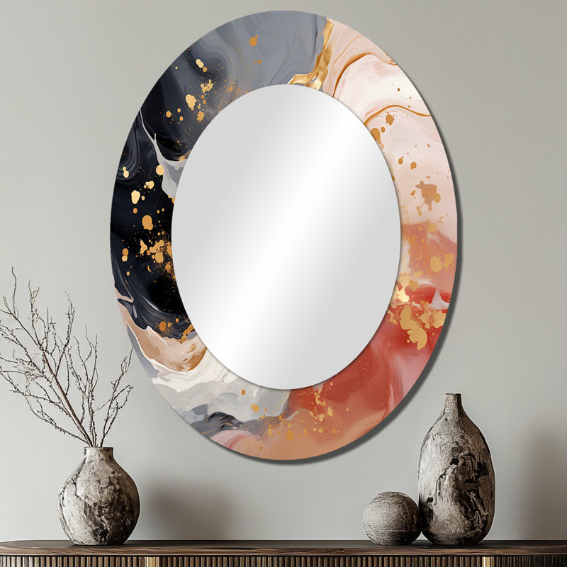Rose harmonie rose liquide harmonie - miroir ovale doré, 40 po x 30 po