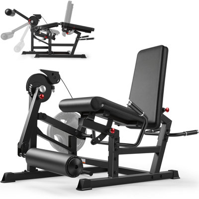 Heavy-Duty Adjustable Leg Curl & Extension Machine - 700LBS Capacity With Universal Plate Compatibility