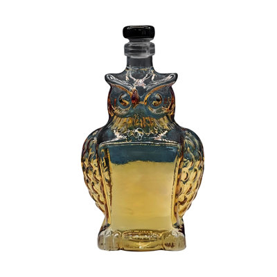 Bouteille d'eau, chouette, whisky, bouteille de vin en verre à haute teneur en borosilicate, bouteille de whisky