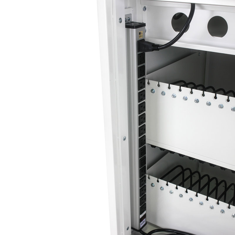 Chariot de chargement mobile et armoire pour tablettes PC portables 31 + 4, Blanc antique