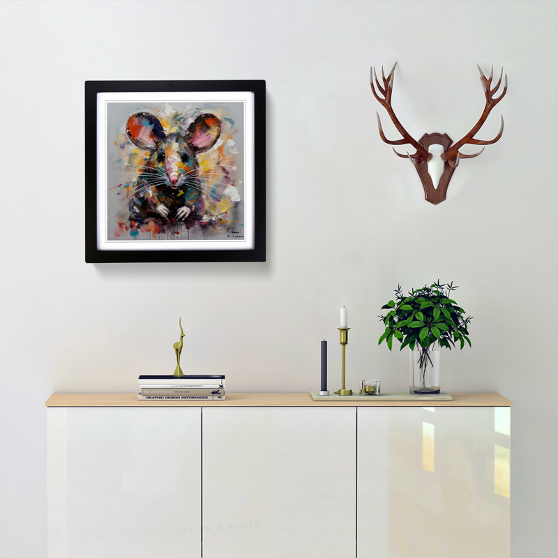 Mouse Expressionism - Framed Print, Black