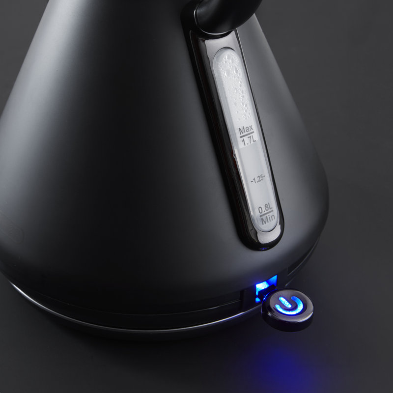 Tower Sera Pyramid Kettle with Smoked Black Trim, 1.7L, 3KW, Black
