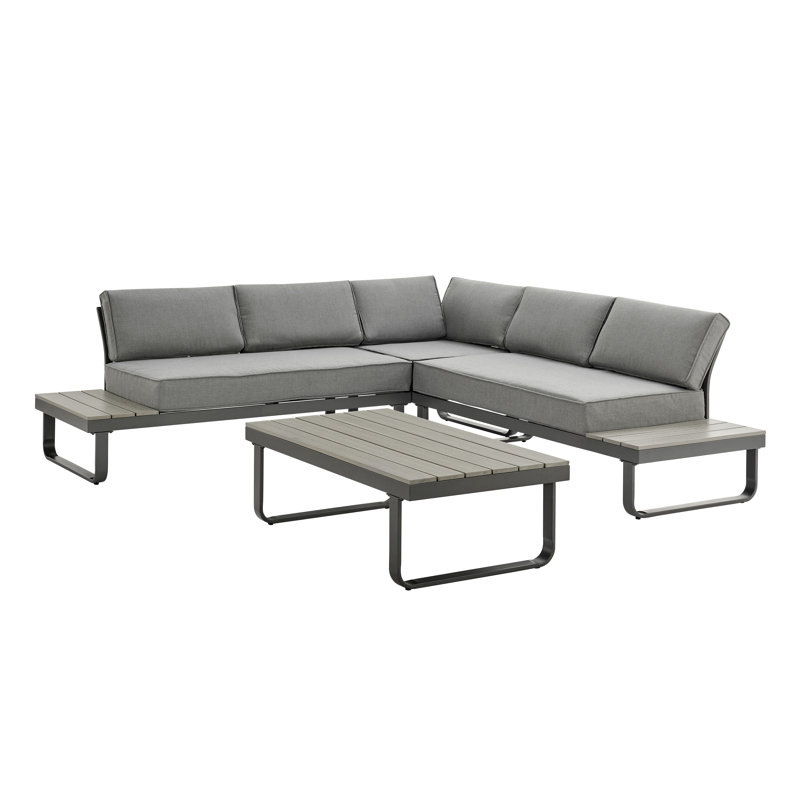 Ensemble de conversation d'extérieur pour 5 personnes avec coussins Aruba