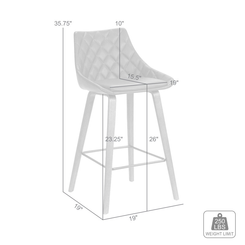 Culloden 26" Counter Height Armless Bar Stool in Brown Faux Leather and Walnut Glazed Finish