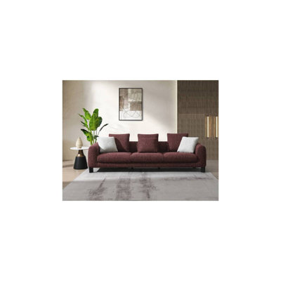 Canapé Mardi Maroon Tweed avec 6 coussins