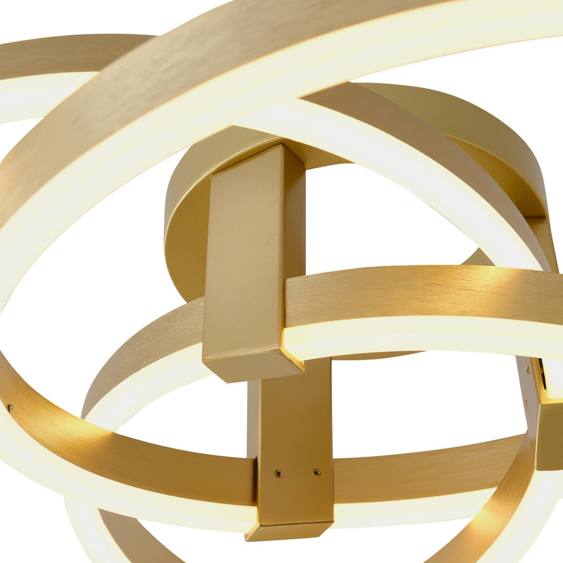 Beacan Dimmable LED Geometric Chandelier, Gold