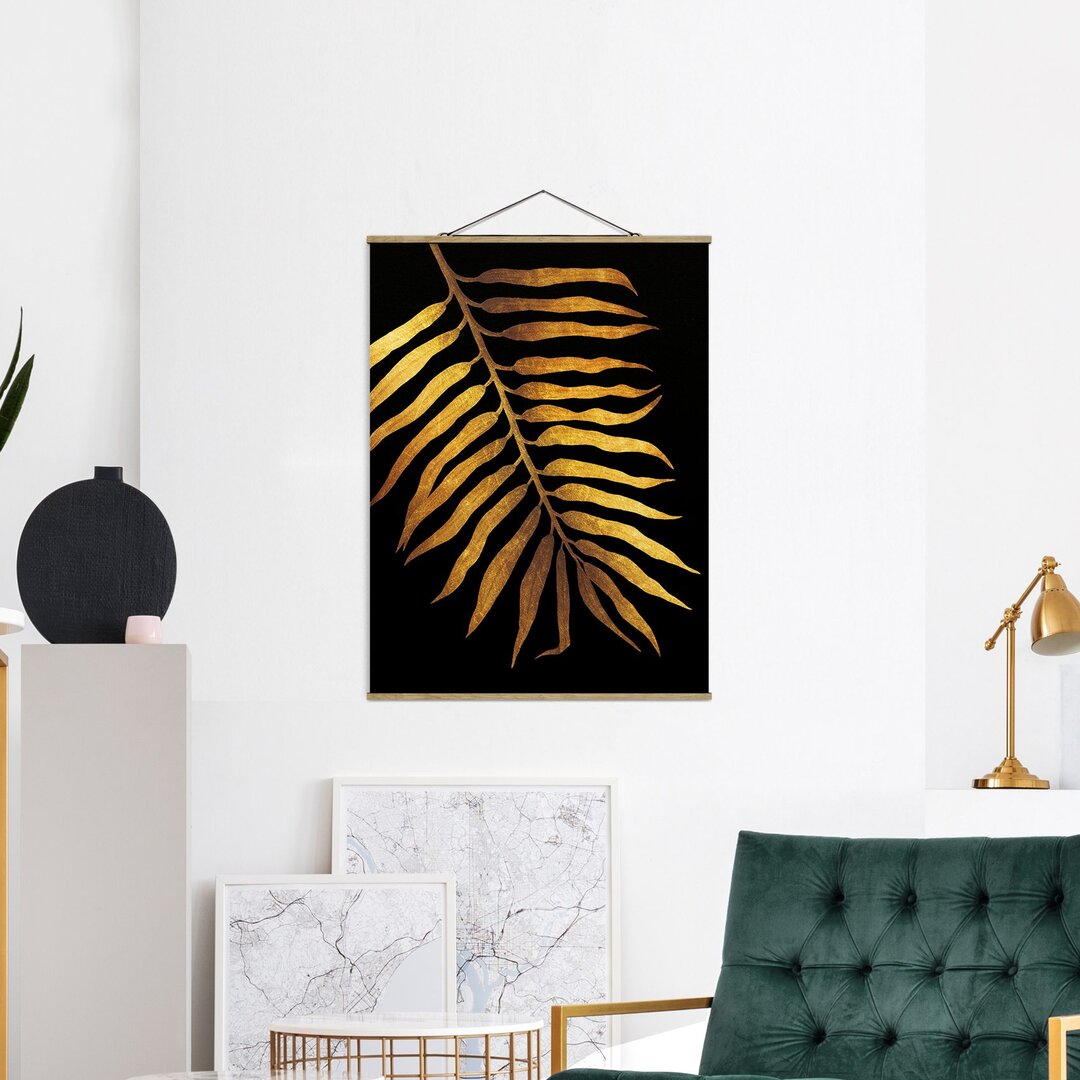 Stoffbild Gold - Palm Leaf II