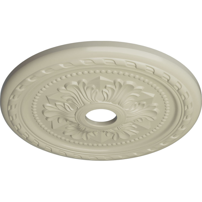 Médaillon de plafond Endurathane Palmetto, DE 23 5/8 po x P 3 5/8 po x P 1 5/8 po (convient aux auvents jusqu'à 3 5/8 po), fini jaune clair peint à la main