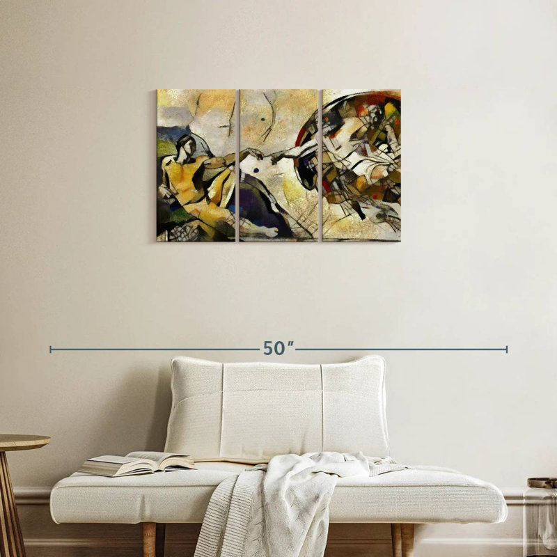 Leisha Abstract Creation Of Adam, 20" H x 33" W