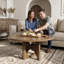 Table basse ronde en bois massif de 35 po Meranda Arcadia