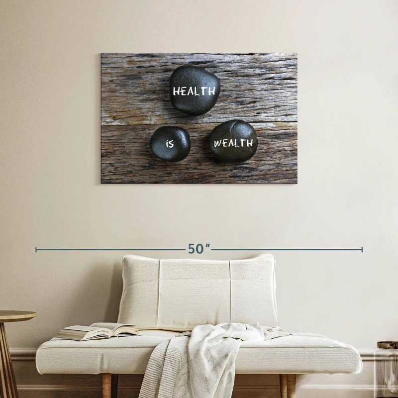 Alcaraz Health Is Wealth Stones, 24" H x 36" W