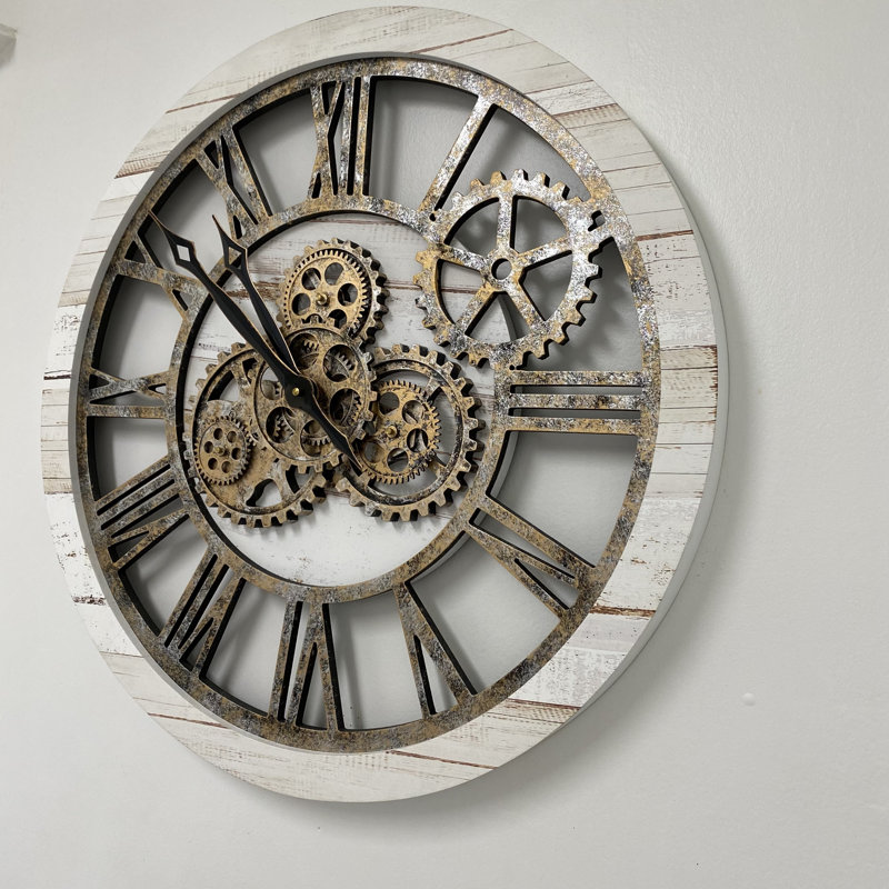Solid Wood Wall Clock, Desert Beige