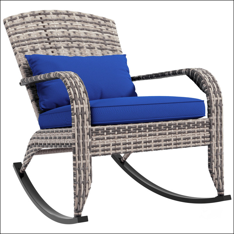 Chaise berçante d'extérieur en osier Adirondack