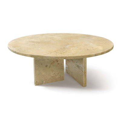 Genuine Marble Coffee Table, Small Living Room Accent with Unique Veining and Polished Surface, 27.6 h12.6 Inch/70 h32 cm