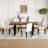 Modern Rectangular Dining Table Set For 6| 71″ Wood & Metal Table With Chairs-349014566-349014561-351118909
