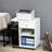 Mobile Printer Stand, Rolling File Cabinet Cart With Wheels, Adjustable Shelf, Drawer And CPU Stand, White