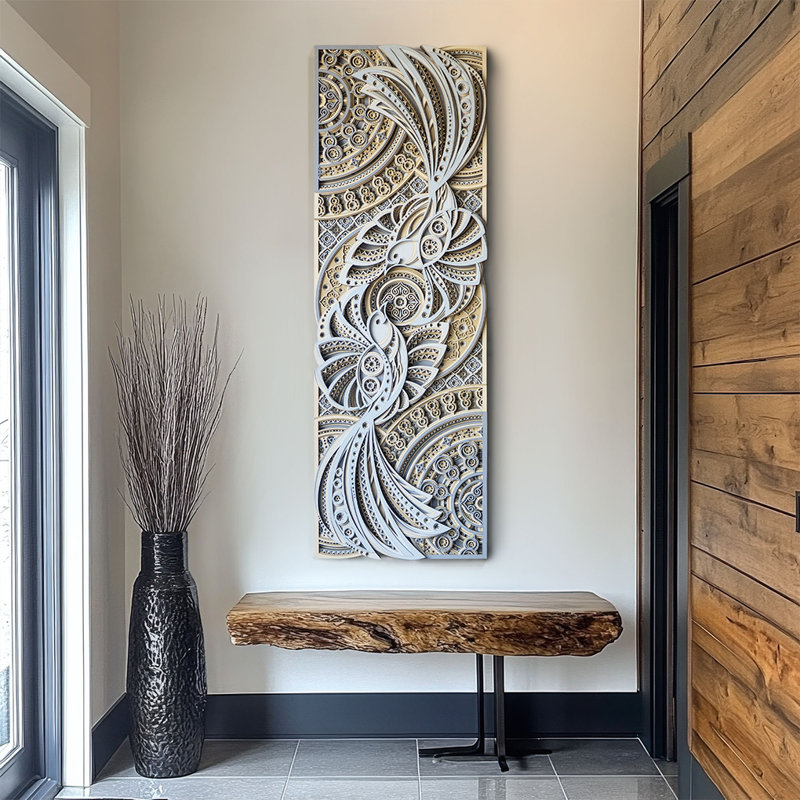 Décoration murale sculptée florale mandala