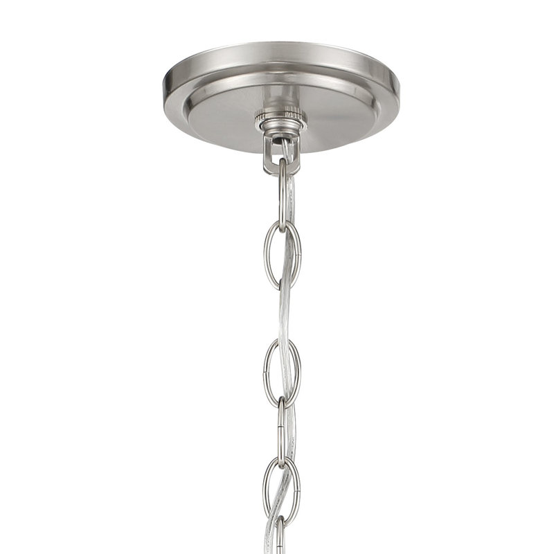 Lustre classique à 3 lumières Arbra, Nickel brossé, Blanc