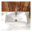 Lavabo de salle de bain vasque rectangulaire en céramique blanche avec trop-plein