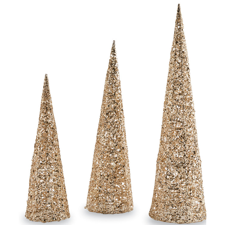 Mud Pie™ 3 Piece Glitter Cone Tree Set & Reviews - Wayfair Canada