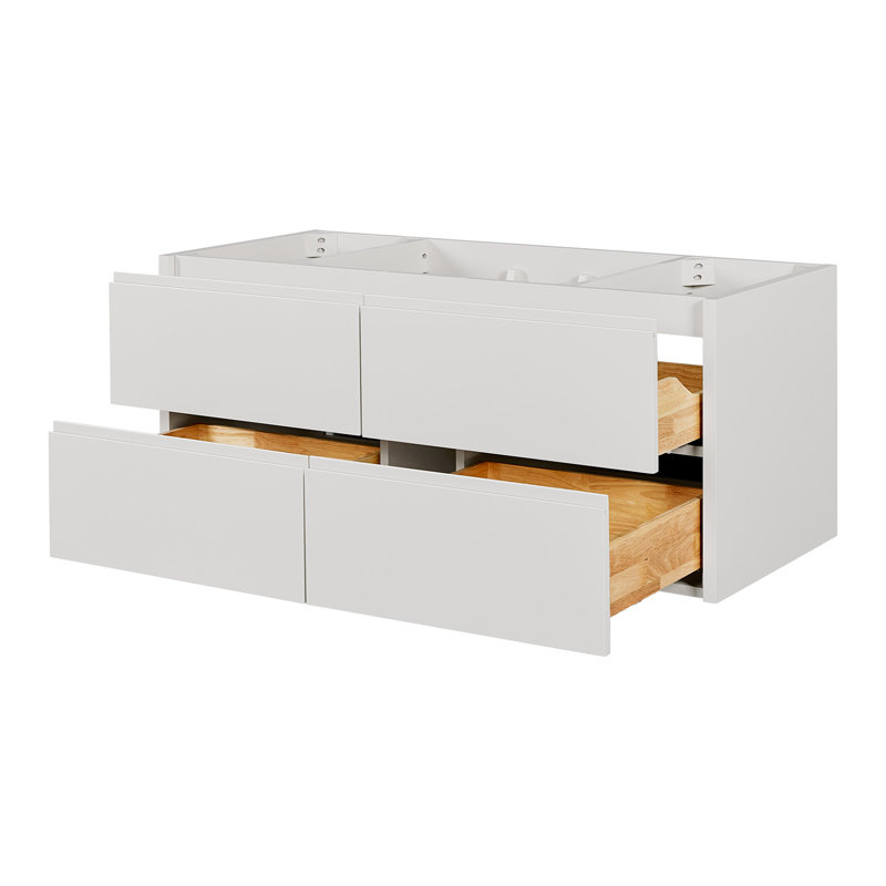  Ensemble de meuble-lavabo mural ovale simple 49 po avec comptoir en marbre de Carrare blanc de 1,5 po Ensuko, Ovale
