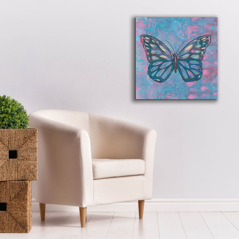 Toile épique Graffiti «Bright Butterfly 1» par Courtney Prahl, 26 po x 26 po, H 26 po x l 26 po