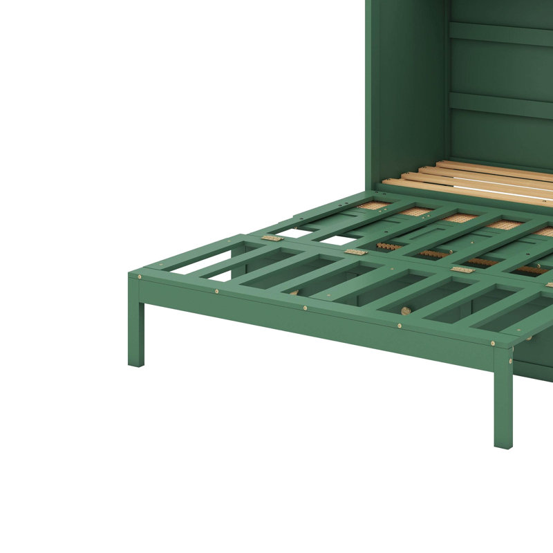 Lit escamotable double avec tiroirs, Vert