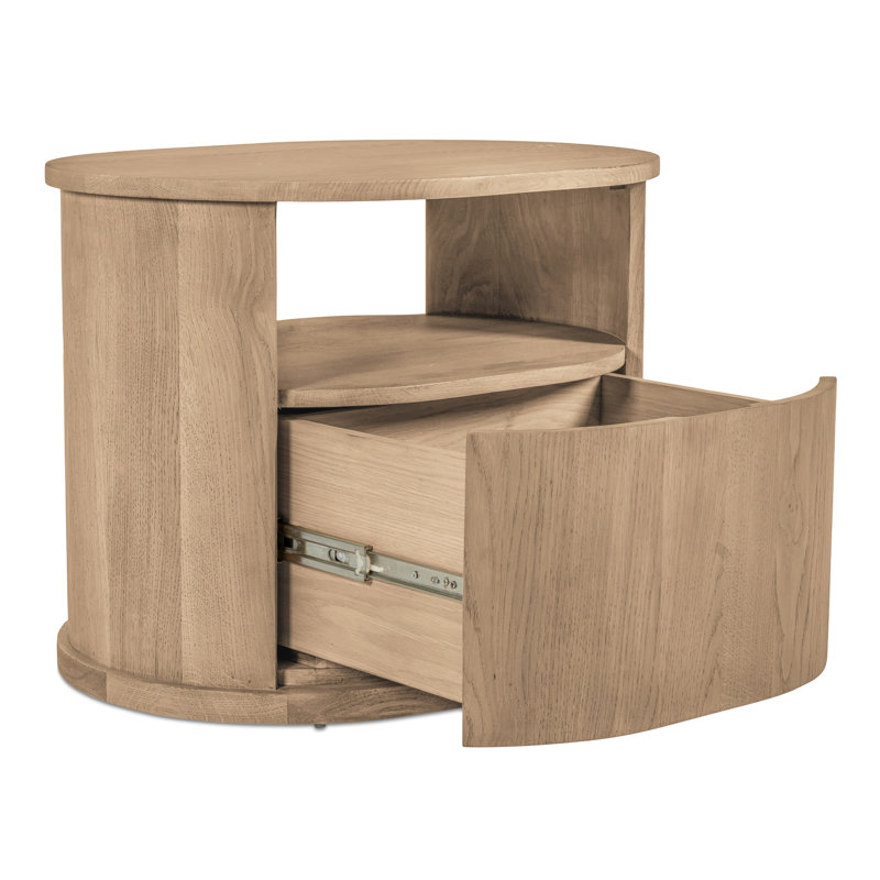 Table de chevet en bois massif de 26 pouces de large, Naturel