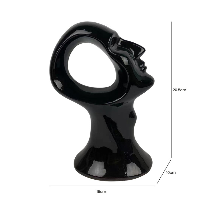 Figurine Human Face Resin Thinker Sculpture, Modern Accents Home Tabletop Decor