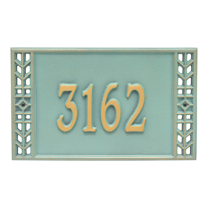 Boston Personalized Standard 1-Line Wall Address Plaque, Bronze/Verdigris, Yes