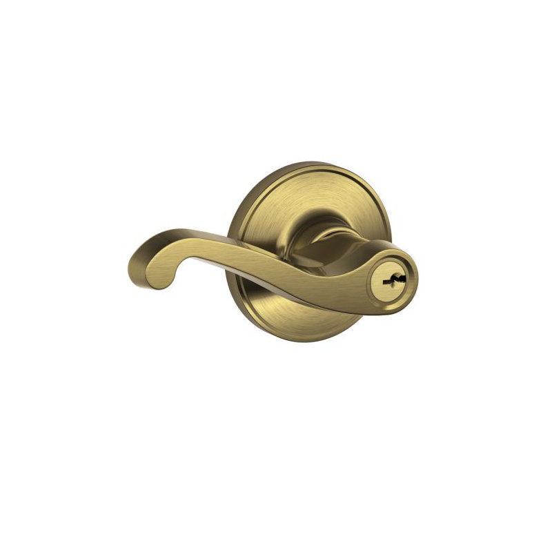 LaSalle Lever Keyed Entry Lock, Privacy, Antique Brass, Left