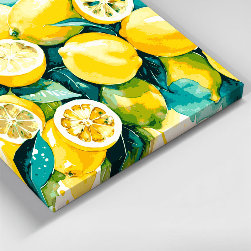«Fruit Lemon Brown», art mural sur toile, H 20 po x l 24 po