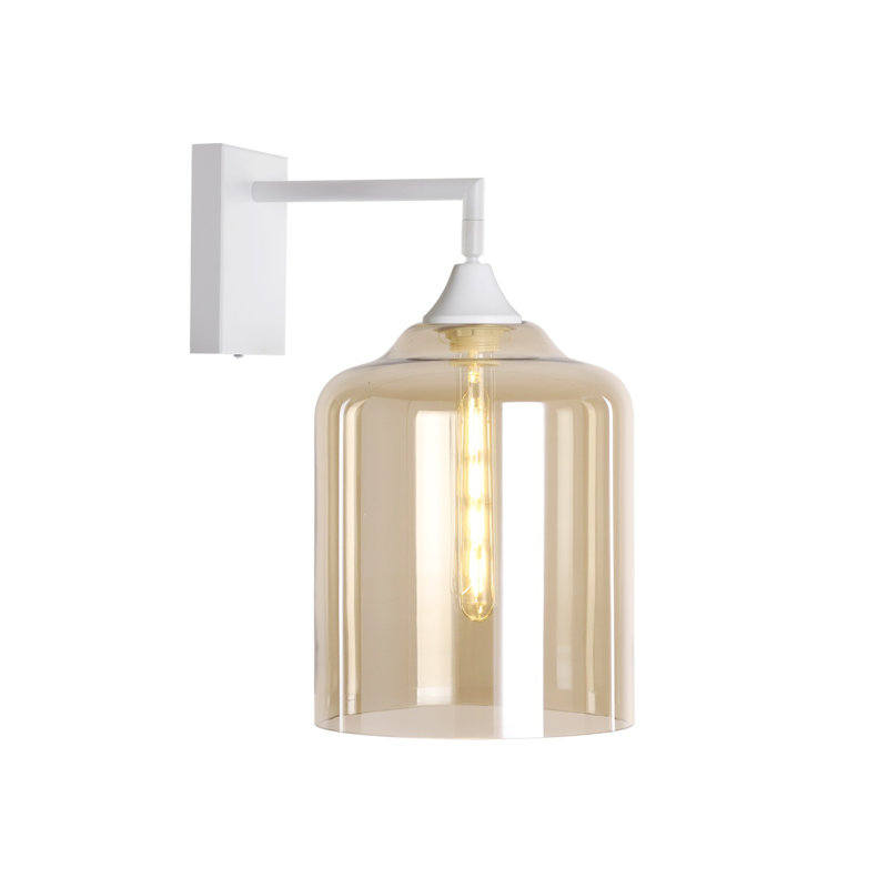 Borica Armed Sconce, White, Amber