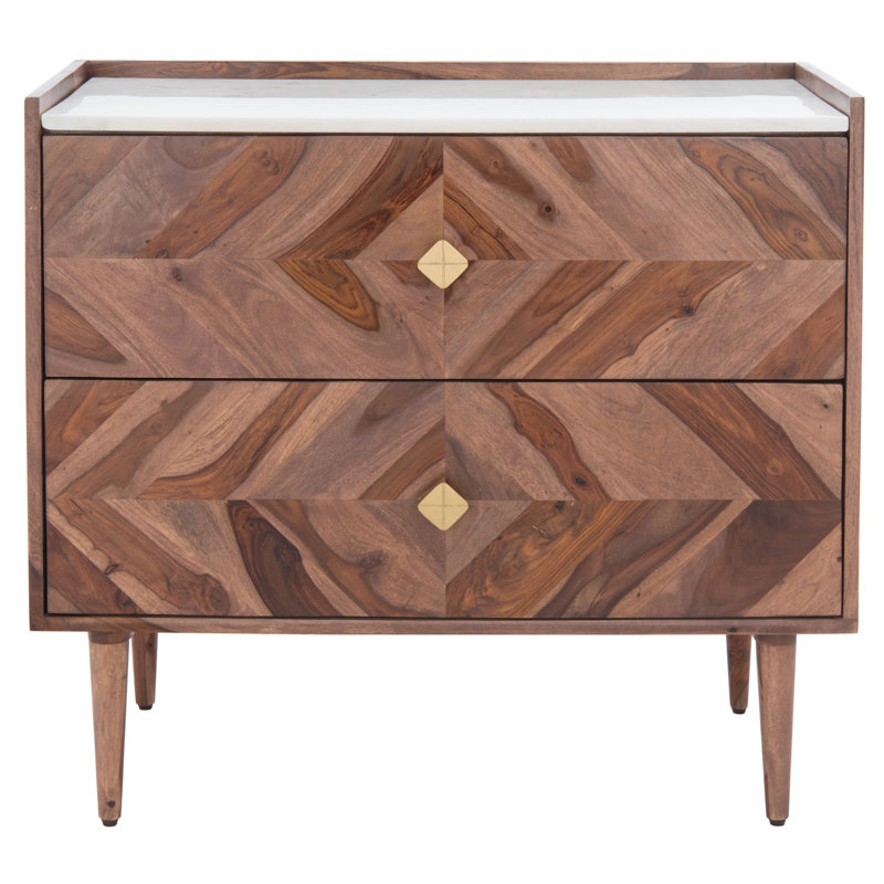 Commode en marbre 2 tiroirs Cora Rose