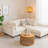 Fera Modular Sectional Sofa With Adjustable Back In Beige Corduroy, 89 Inch-117559216