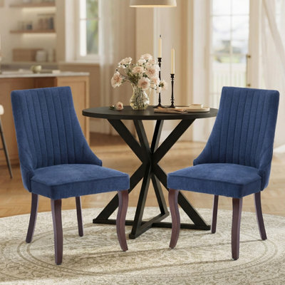 Modern Upholstered Dining Chair With Solid Wood Legs