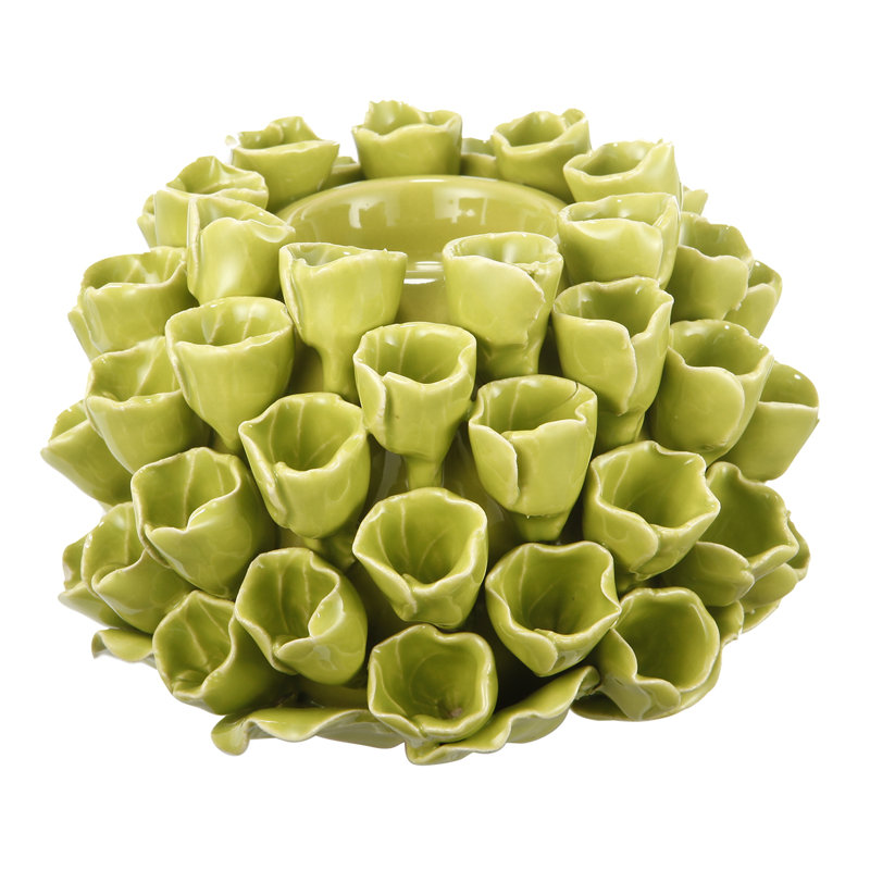 Votive de table en céramique 4,3 po, Vert