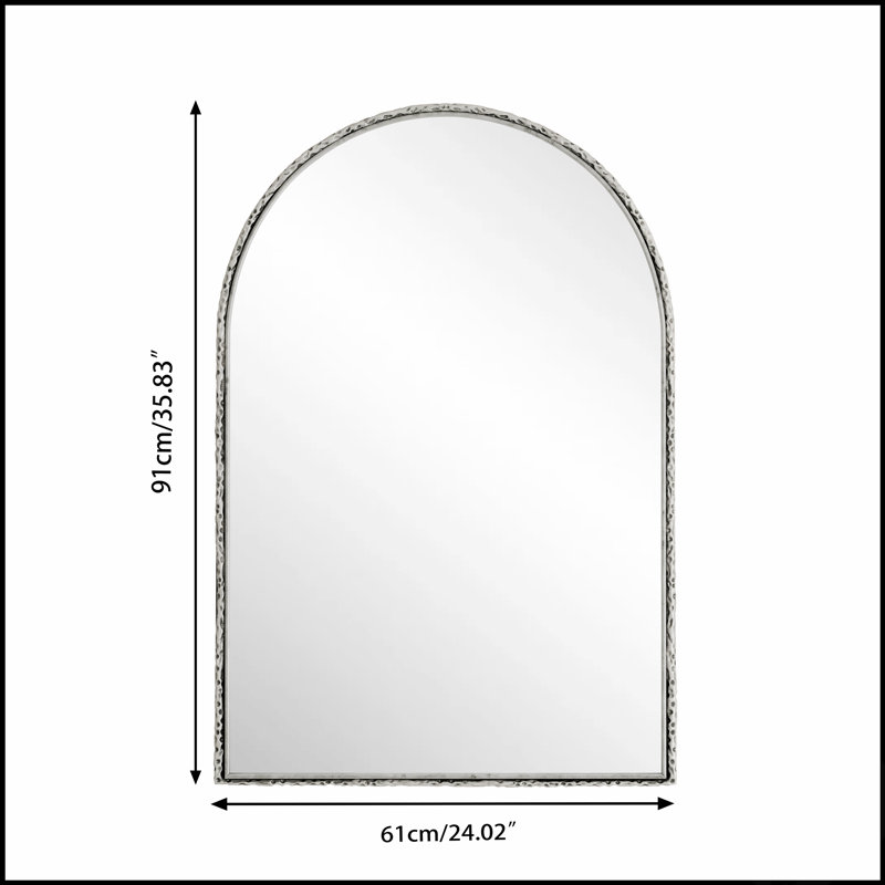 Miroir mural arqué en fer, décoration polyvalente et élégante pour la maison et la salle de bain