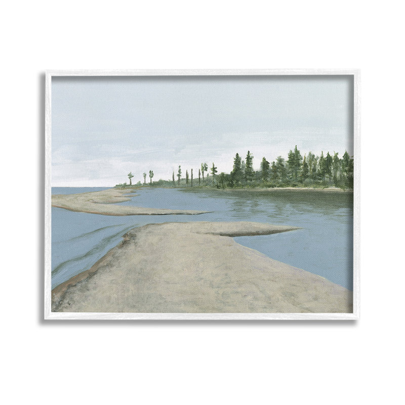 Lac, bord de l'eau, scène, giclée, Artby, Michael, Willett, H 11 po x l 14 po, Estampe numérique Farmhouse