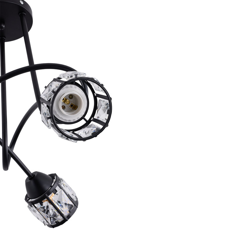 Glass Flush Mount, Black / Matte Black