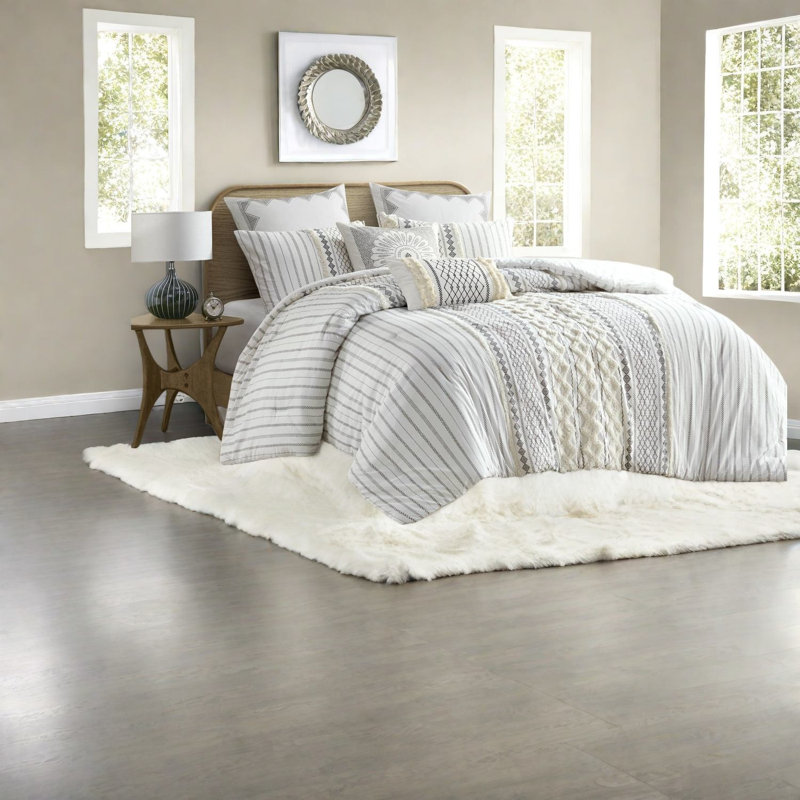 Soft Cotton Bedding Sets King Cal King, Modern Chenille For Home