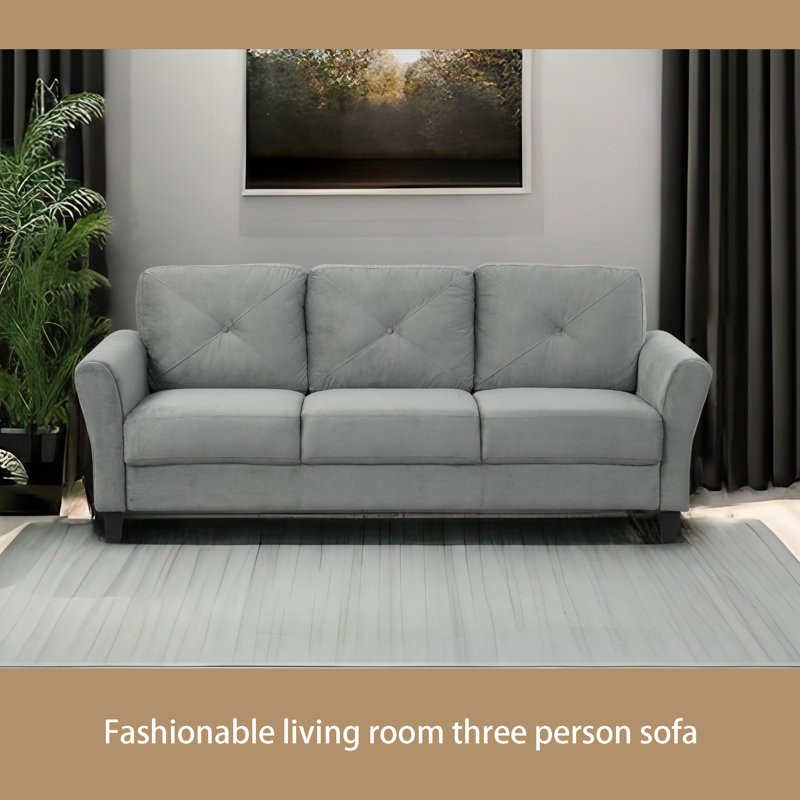 Canapé Enyla, 100 % polyester gris