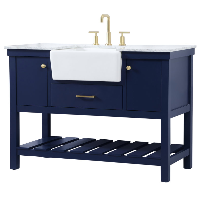 Ensemble de meuble-lavabo simple 48 po Pelaghia, Bleu