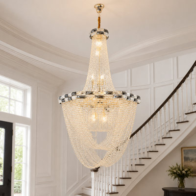 26-Light Dimmable Tiered K9 Crystal Chandelier 